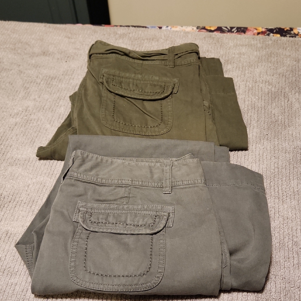 Olive and Gray Cargo Pants Set
